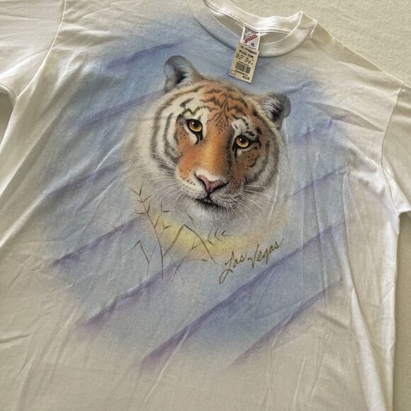 NWT Vintage Nature Tiger Las Vegas T Shirt Size XL 50/50 Heavyweight Jerzees USA - Picture 5 of 12